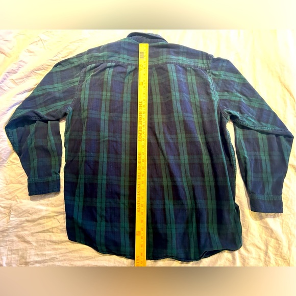 LL Bean Traditional Fit 90’s Vintage Flannel Shirt Plaid Green Blue Mens Size XL - Picture 6 of 6